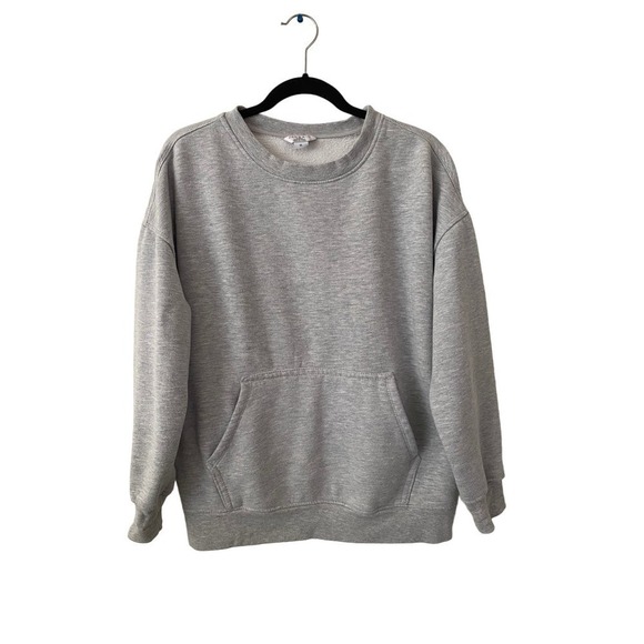 Gray Fleece Lined Danskin Sweater with Front Pouch - Picture 1 of 4